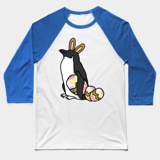 Funny Easter Bunny Ears on Penguin Baseball T-Shirt